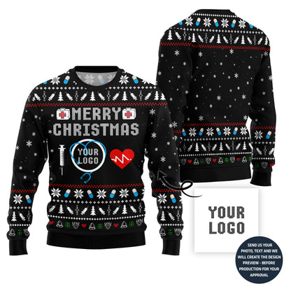 Merry Christmas Custom Ugly Xmas Sweater For Nurse