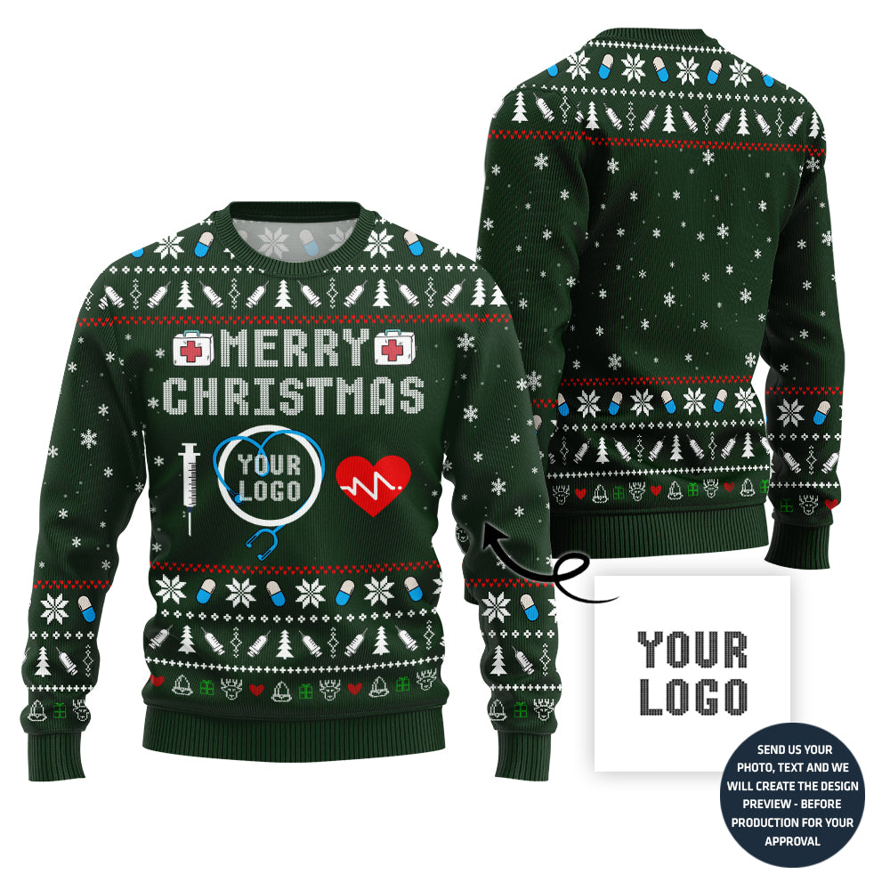 Merry Christmas Custom Ugly Xmas Sweater For Nurse