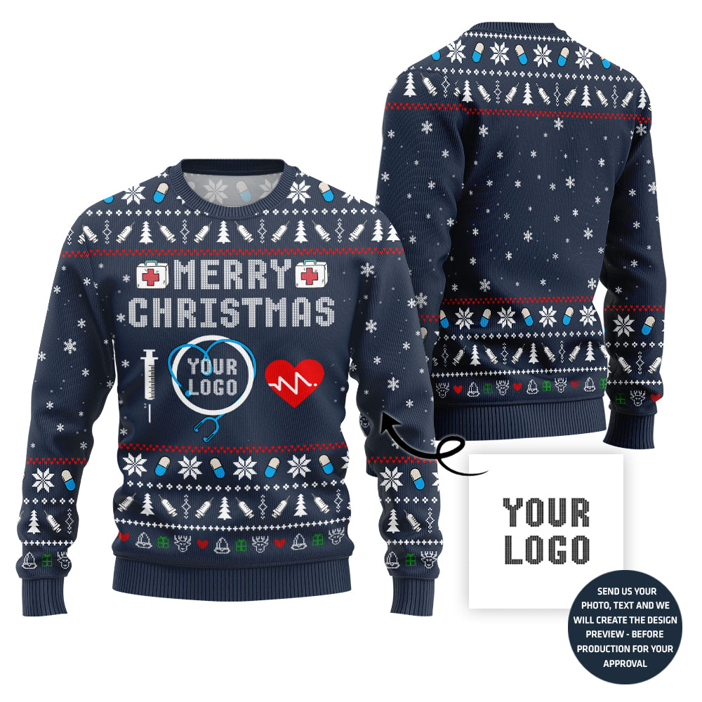 Merry Christmas Custom Ugly Xmas Sweater For Nurse