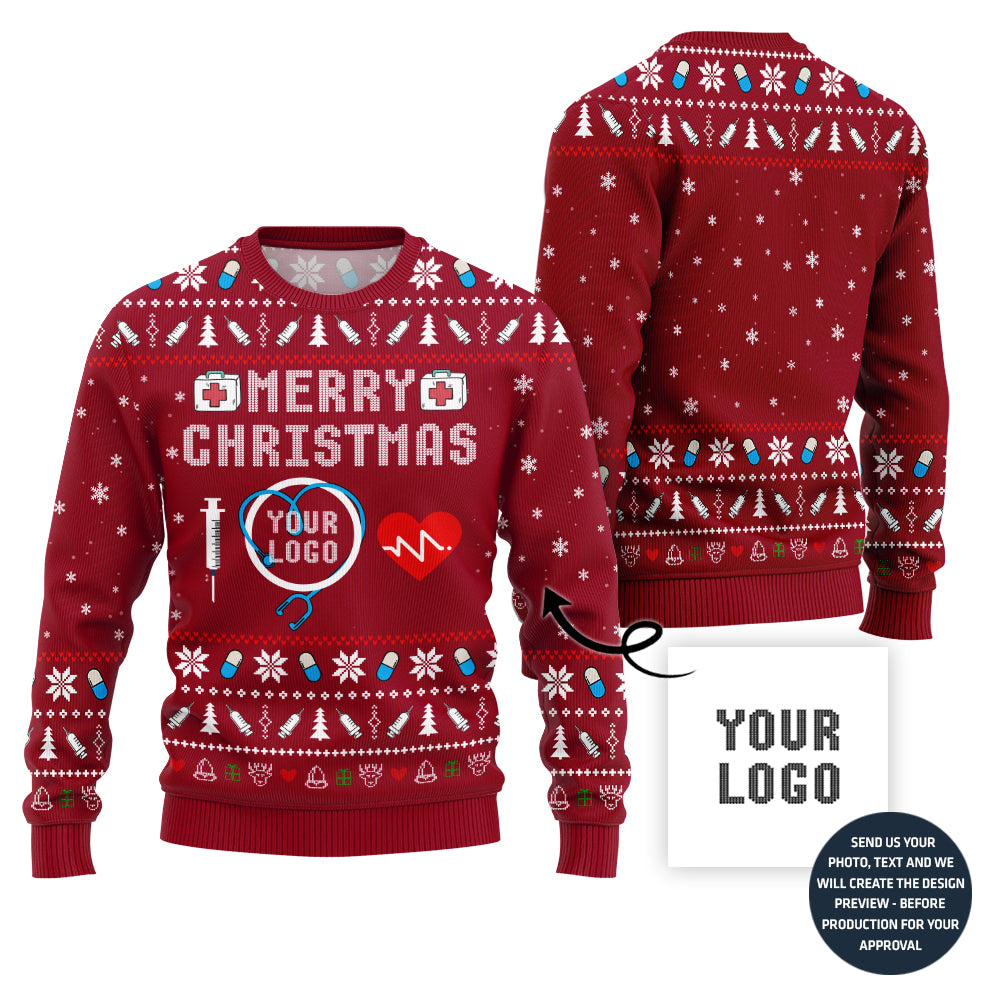 Merry Christmas Custom Ugly Xmas Sweater For Nurse