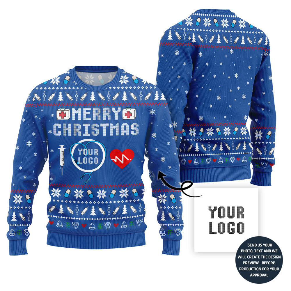 Merry Christmas Custom Ugly Xmas Sweater For Nurse