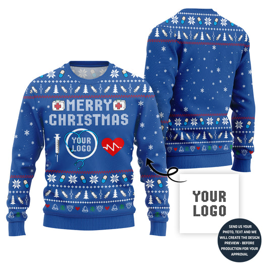 Merry Christmas Custom Ugly Xmas Sweater For Nurse