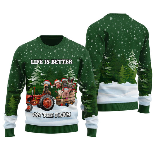 Merry Christmas Farm Animals Men's Ugly Christmas Sweater
