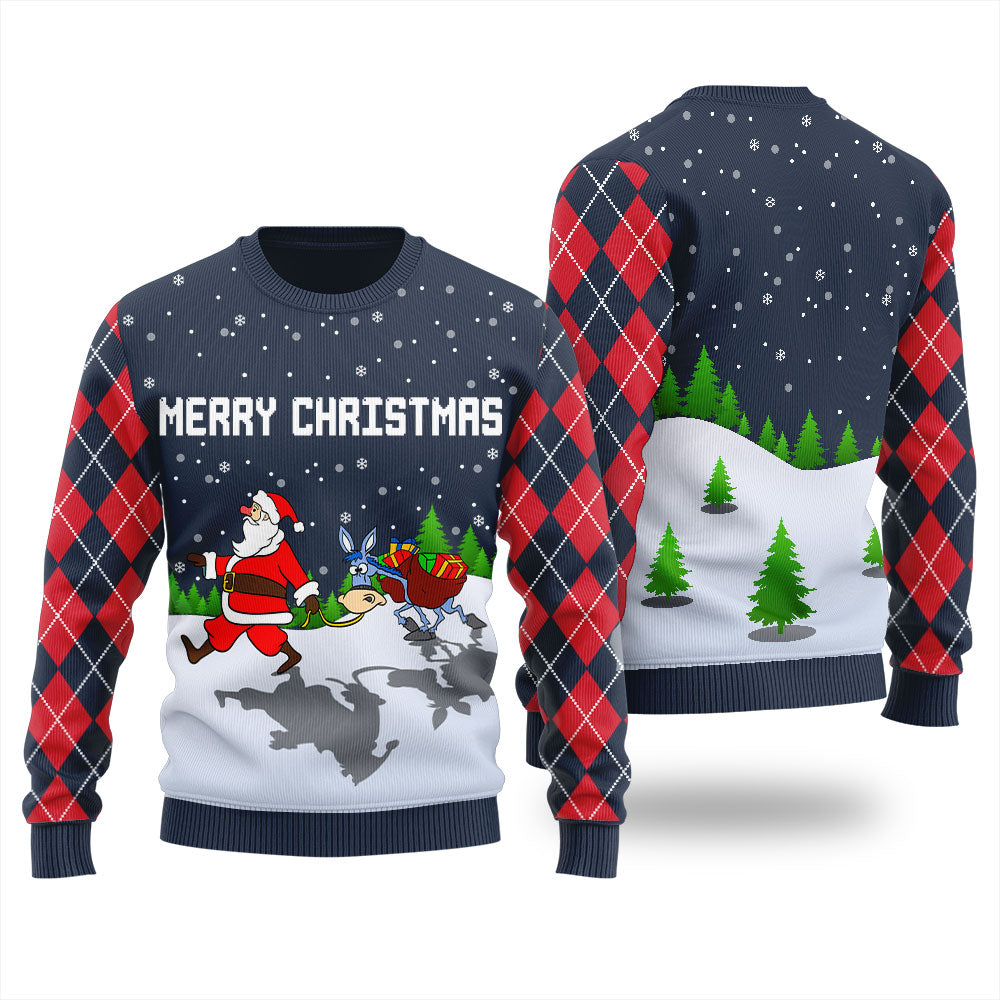 Merry Christmas Funny Santa Ugly Christmas Sweater For Women