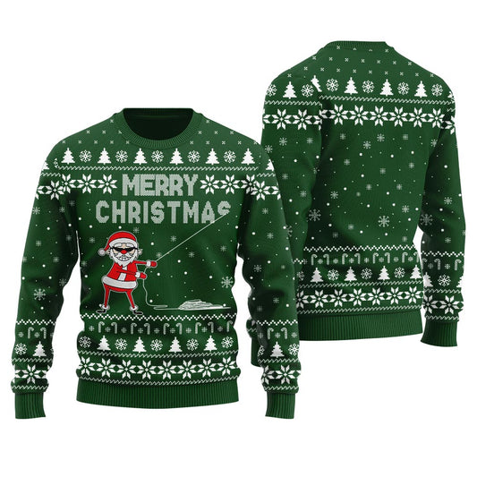 Merry Christmas Funny Santa Ugly Christmas Sweater For Adult