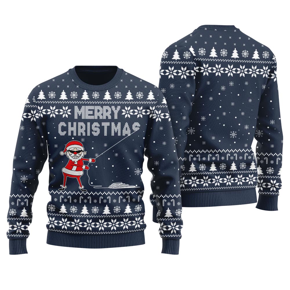 Merry Christmas Funny Santa Ugly Christmas Sweater For Women
