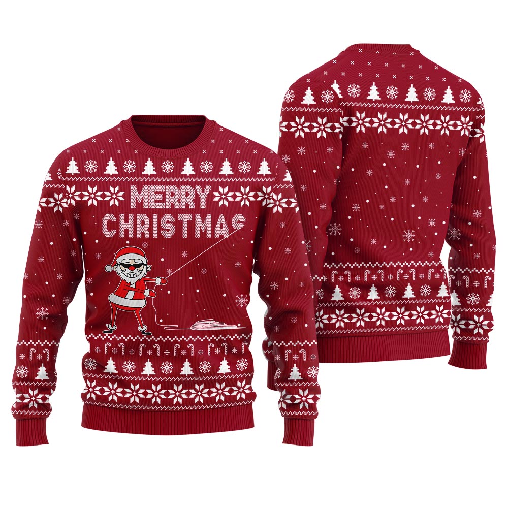 Merry Christmas Funny Santa Ugly Christmas Sweater For Women