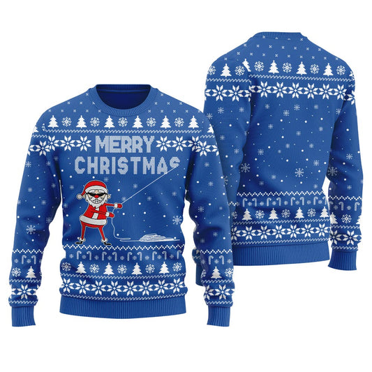 Merry Christmas Funny Santa Ugly Christmas Sweater For Women
