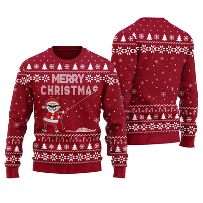 Merry Christmas Funny Santa Ugly Christmas Sweater For Women