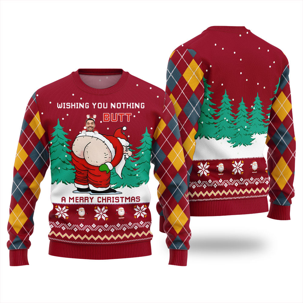 Custom Face Merry Christmas Naughty Santa Ugly Christmas Sweater
