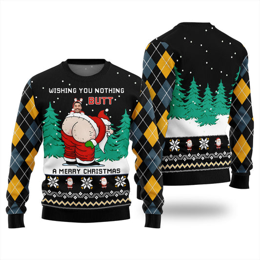 Custom Face Merry Christmas Naughty Santa Ugly Christmas Sweater