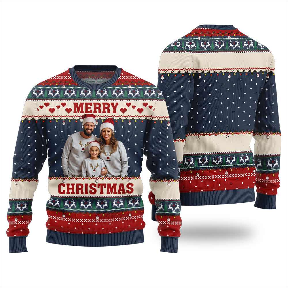 Merry Christmas Personalized Face Ugly Sweater