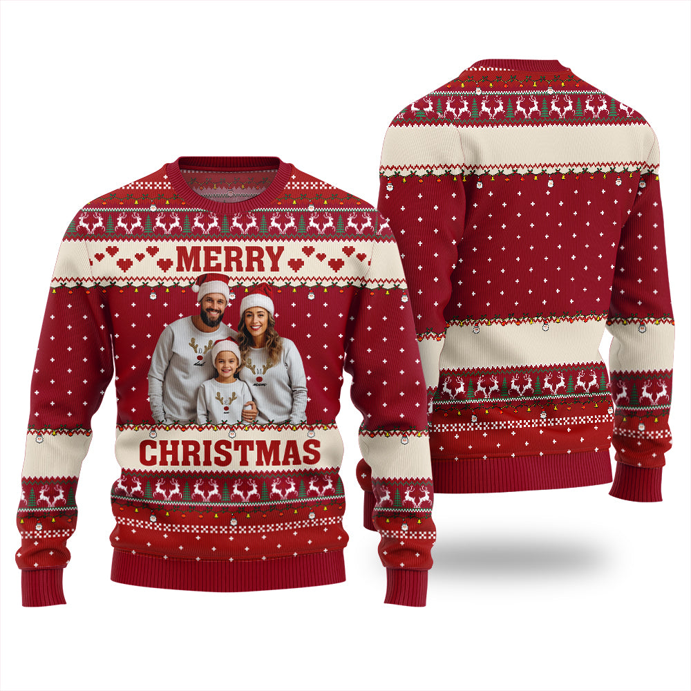 Merry Christmas Personalized Face Ugly Sweater