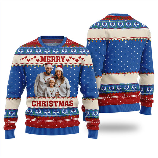 Merry Christmas Personalized Face Ugly Sweater