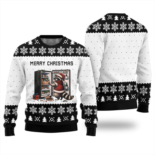 Merry Christmas Raccoon Ugly Xmas Sweater