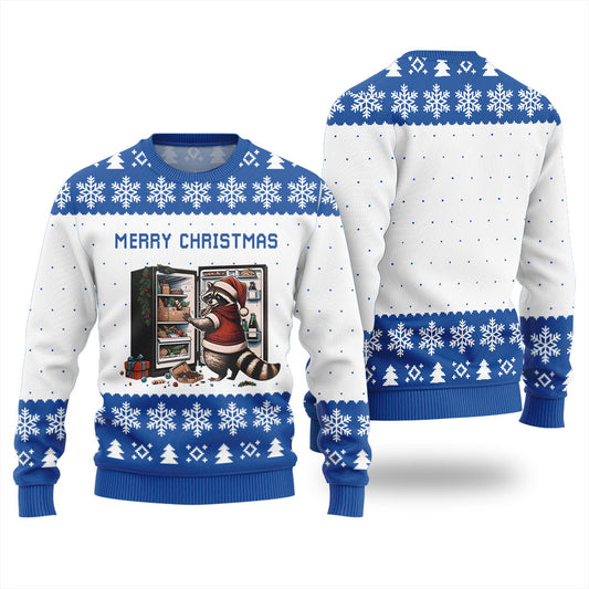 Merry Christmas Raccoon Ugly Xmas Sweater