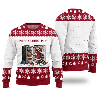 Merry Christmas Raccoon Ugly Xmas Sweater