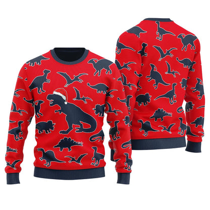 Merry Christmas T-Rex Ugly Christmas Sweater For Women
