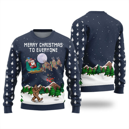 Merry Christmas To Everyone Funny Bigfoot Ugly Sweater