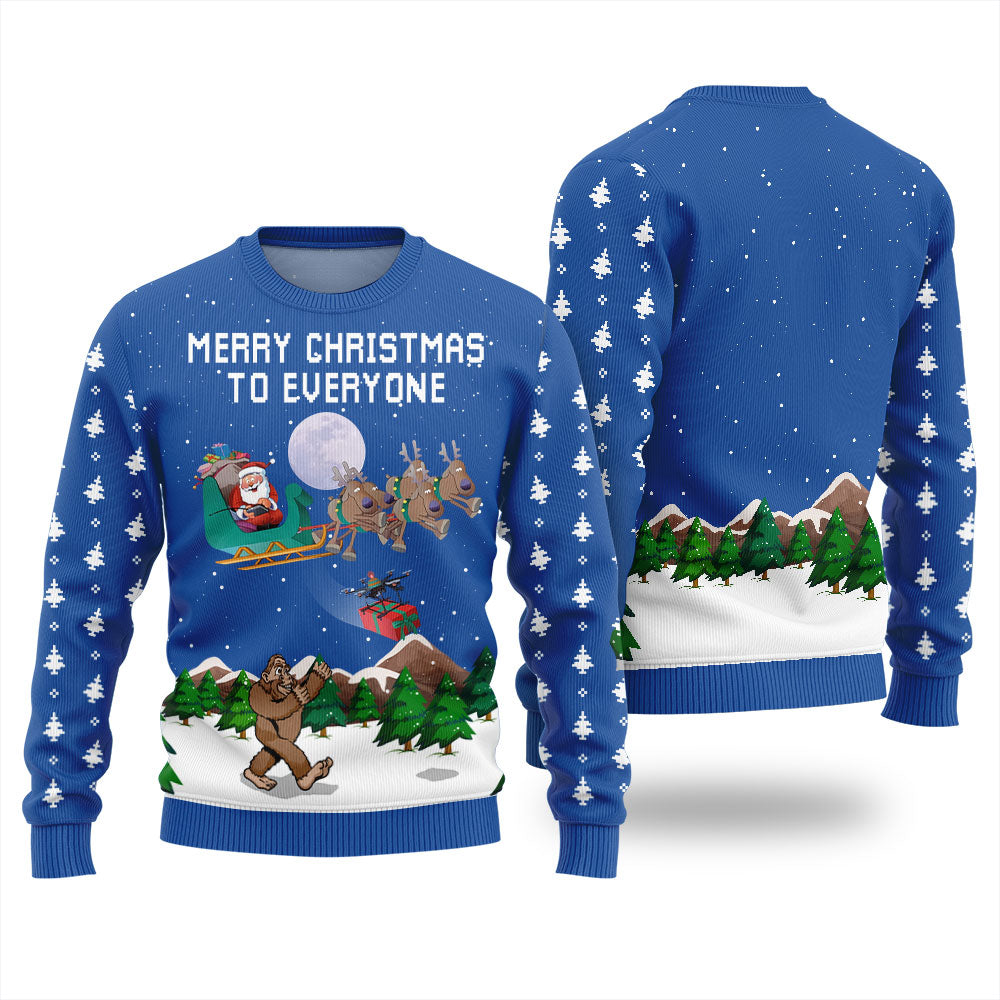 Merry Christmas To Everyone Funny Santa Ugly Christmas Sweater
