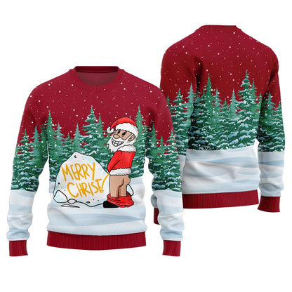 Merry Christmas Ugly Holiday Sweater Red