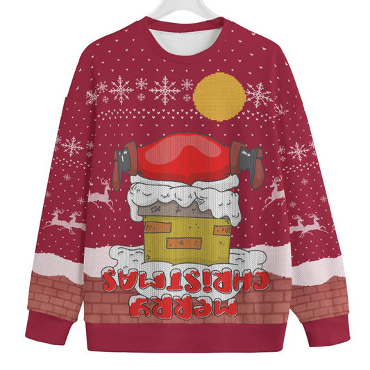 Merry Christmas Upside Down Womens Plus Ugly Christmas Sweater