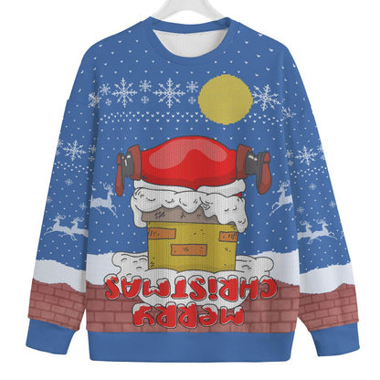 Merry Christmas Upside Down Womens Plus Ugly Christmas Sweater