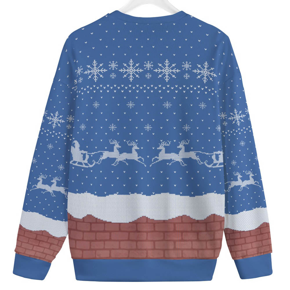 Merry Christmas Upside Down Womens Plus Ugly Christmas Sweater