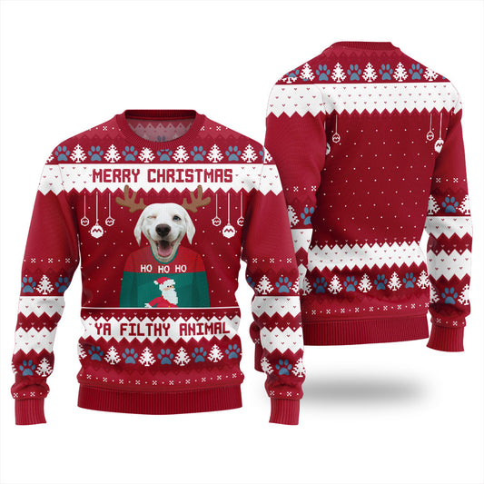 Merry Christmas Ya Filthy Animal Custom Dog Dace Ugly Sweater