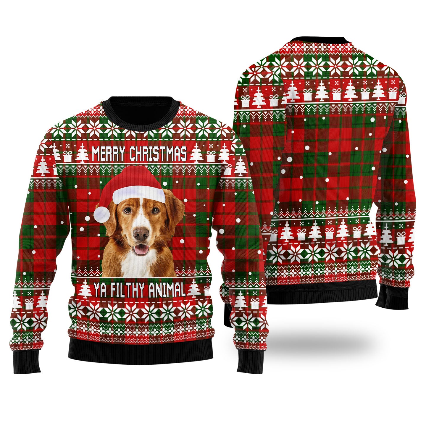 Merry Christmas Ya Filthy Animal Custom Pet Ugly Sweater For Women