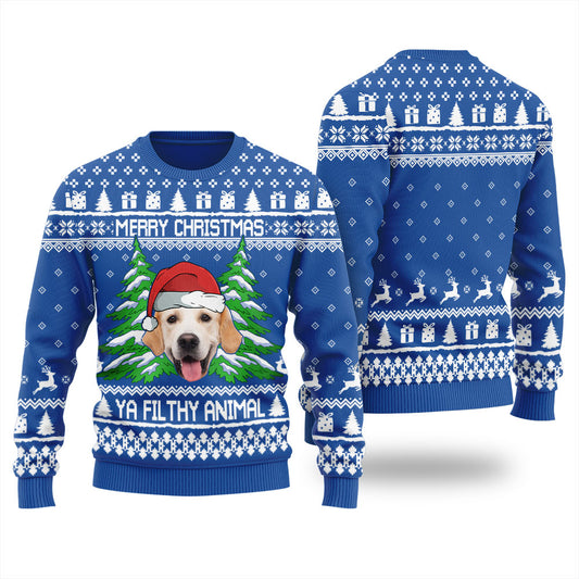 Merry Christmas Ya Filthy Animal Men's Custom Christmas Sweater
