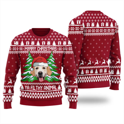 Merry Christmas Ya Filthy Animal Men's Custom Christmas Sweater