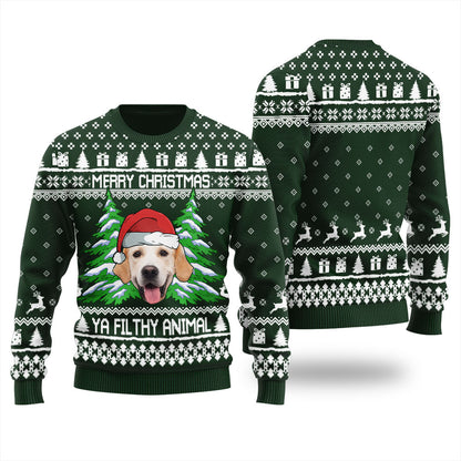 Merry Christmas Ya Filthy Animal Men's Custom Christmas Sweater