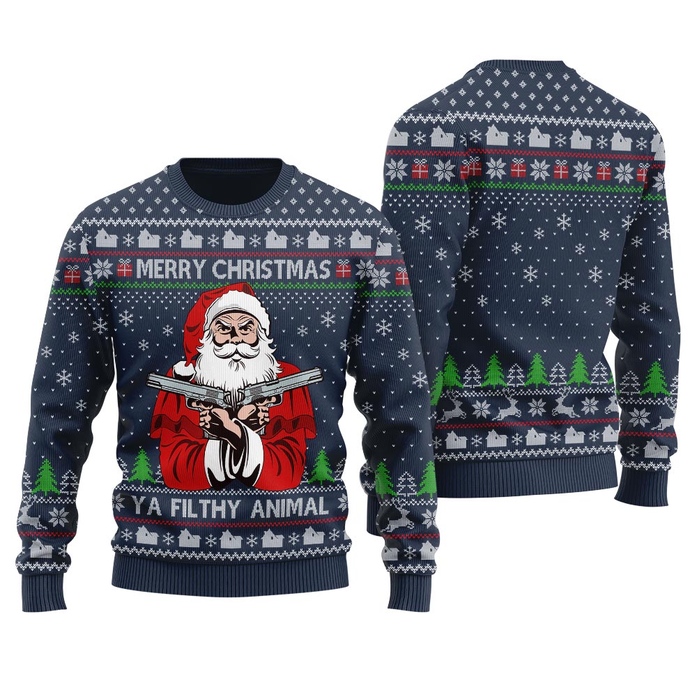 Merry Christmas Ya Filthy Animal Men's Ugly Christmas Sweater