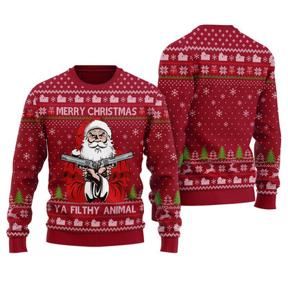 Merry Christmas Ya Filthy Animal Christmas Sweater Women
