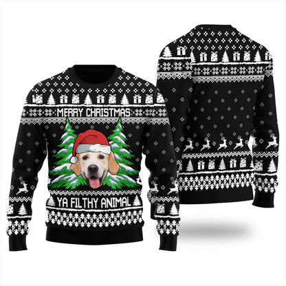 Merry Christmas Ya Filthy Animal Women's Custom Holiday Sweater