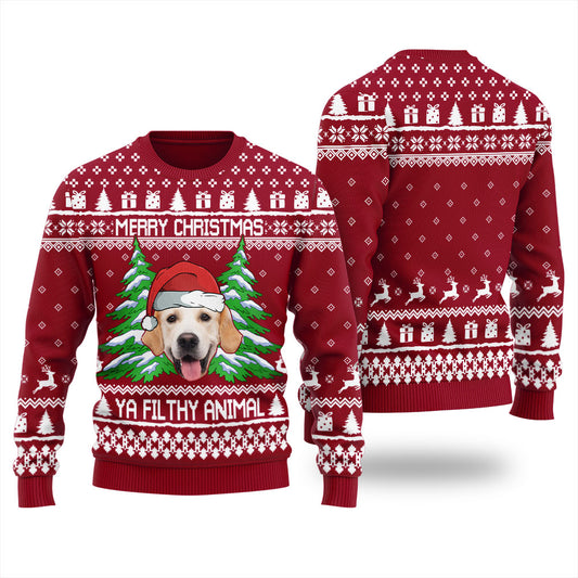 Merry Christmas Ya Filthy Animal Women's Custom Holiday Sweater
