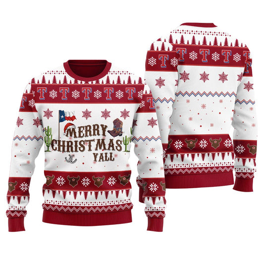 Merry Christmas Y'all Texas Christmas Ugly Sweater Women's