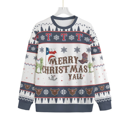 Merry Christmas Y'all Texas Plus Size Ugly Christmas Sweater