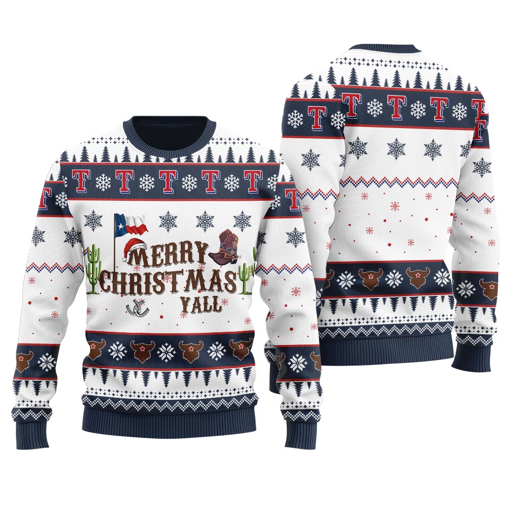 Merry Christmas Y'all Texas Christmas Ugly Sweater Women's
