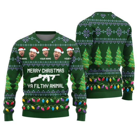 Merry Christmas You Filthy Animal Custom Holiday Sweater