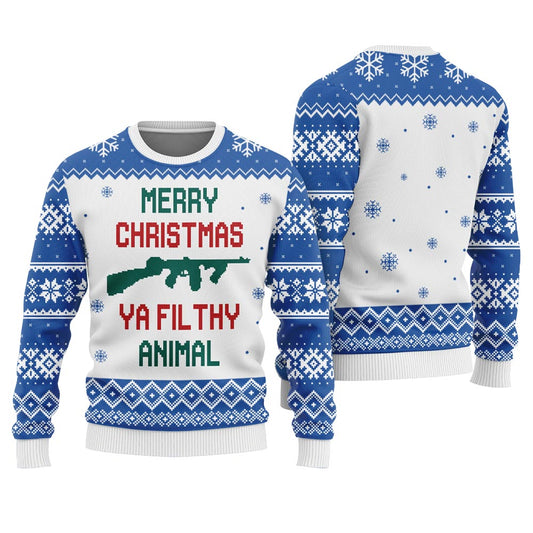 Merry Christmas You Filthy Animal Ugly Sweater For Men