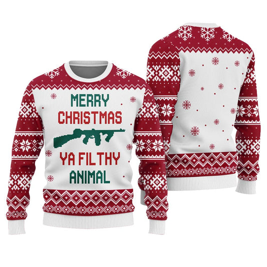 Merry Christmas You Filthy Animal Women's Ugly Sweater
