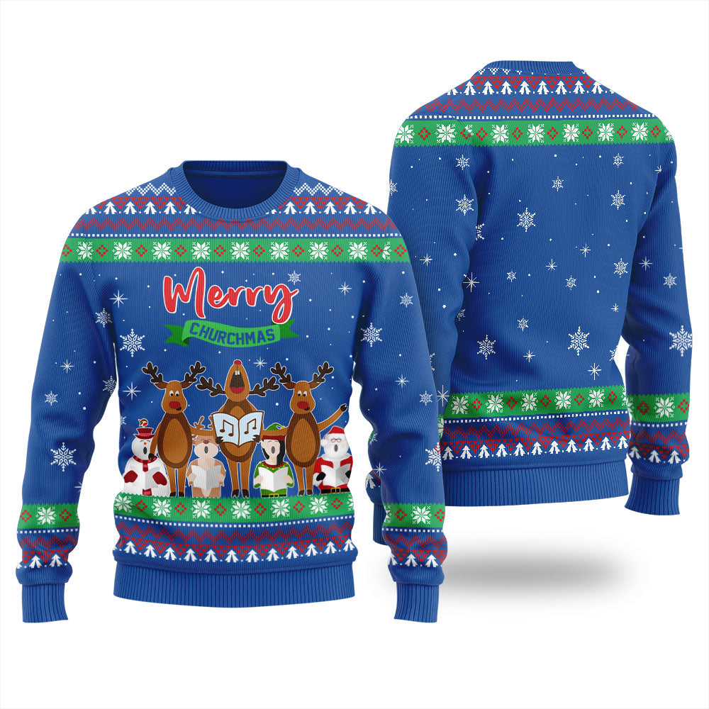 Merry Churchmas Ugly Christmas Sweater For Adult