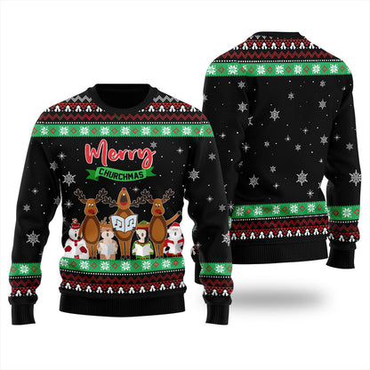 Merry Churchmas Ugly Christmas Sweater For Women