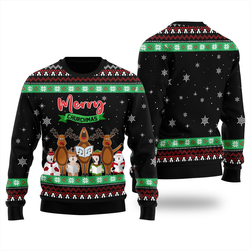 Reindeer Choir Singer Men's Ugly Christmas Sweater