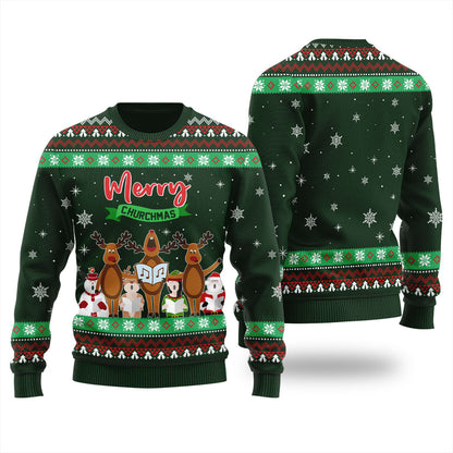Merry Churchmas Ugly Christmas Sweater For Women