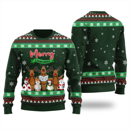 Merry Churchmas Ugly Christmas Sweater For Adult