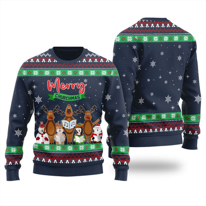 Merry Churchmas Ugly Christmas Sweater For Women