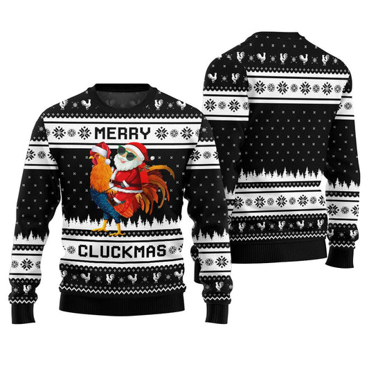 Merry Cluckmas Chicken Ugly Christmas Sweater For Women